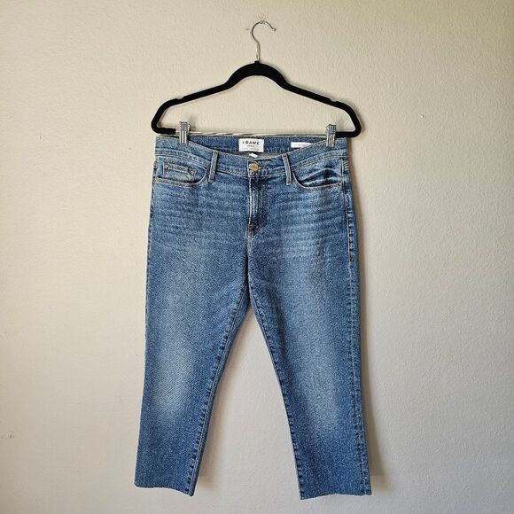 Frame Le Garcon Raw Edge Ankle Jeans Size 28 - Picture 2 of 7